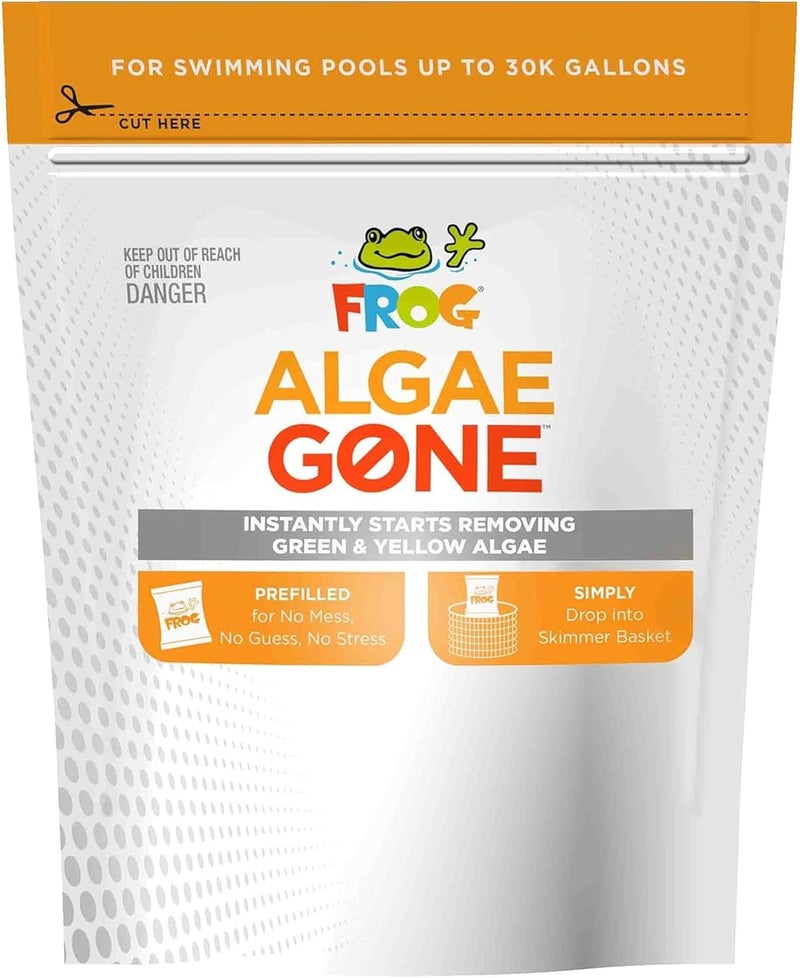 Frog Algae Gone - Dry Formula Algaecide Removes Green and Yellow Algae for Pools up to 30,000 Gallons - Pool Maintenance & Treatment - 3 Pods - Image 1